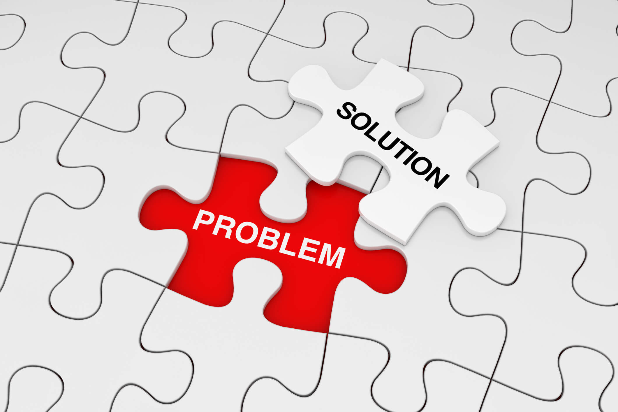 problem and solution written on puzzle pieces