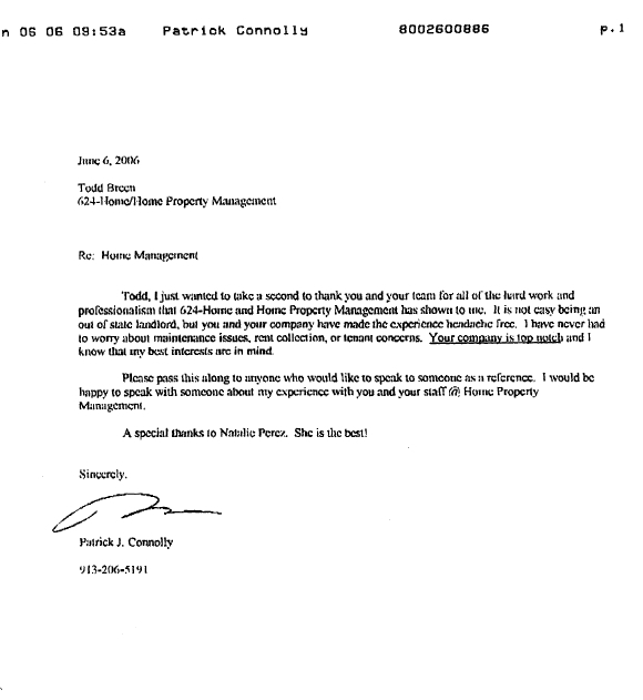 Testimonial Letter